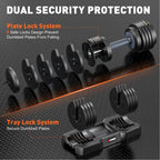 GIKPAL 50 lb(25 lb*2) 5 in 1 Adjustable Dumbbells 25 lb Set of 2 Adjustable Free Weights Plates and Rack - Hand Weights for Women and Men - Adjust Weight for Home Gym Full Body Workout Fitness