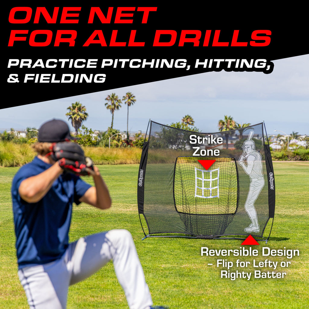 7' x 7' Baseball & Softball Net with Xtraman Batter