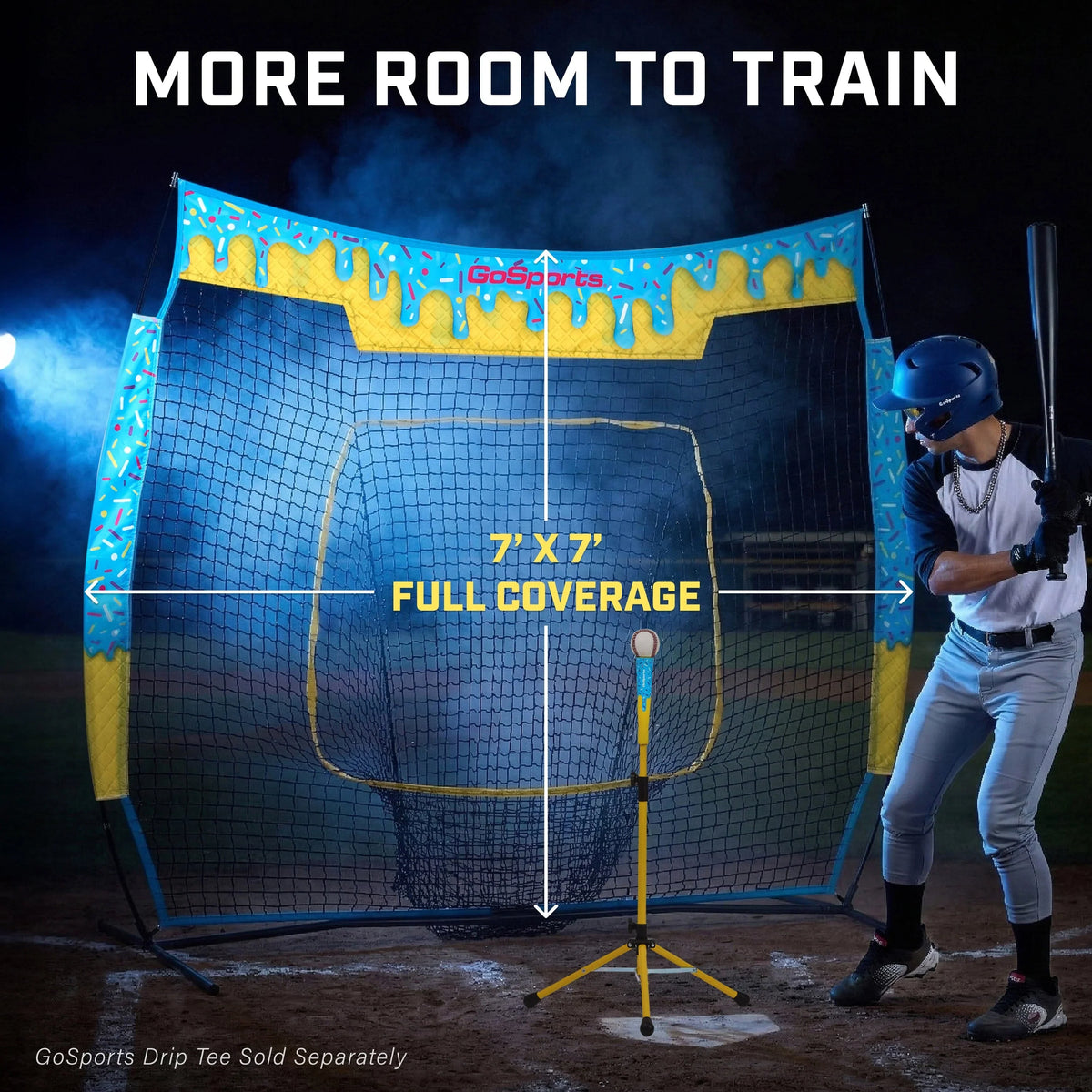7' x 7' Drip Baseball Hitting Net | Ice Cream