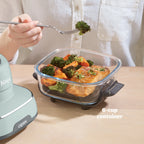 Ninja Crispi 4 - in - 1 Portable Glass Air Fryer Cooking System, 4 - Qt & 6 - Cup Containers, Cyberspace