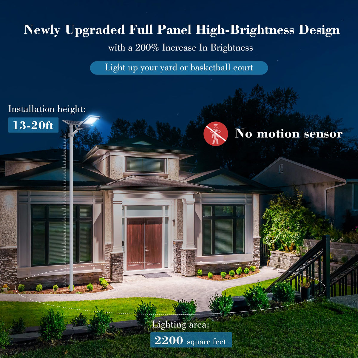 Tri-Color Solar Street Lights Outdoor - 5800W Solar Parking Lot Lights Commercial with 3 Color Temperatures, Solar Street Light Dusk to Dawn Street Lights Solar Powered for Outside Yard Garden