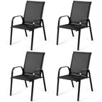 Costway Set of 4 Patio Chairs with Armrests for Garden and Deck - View Details