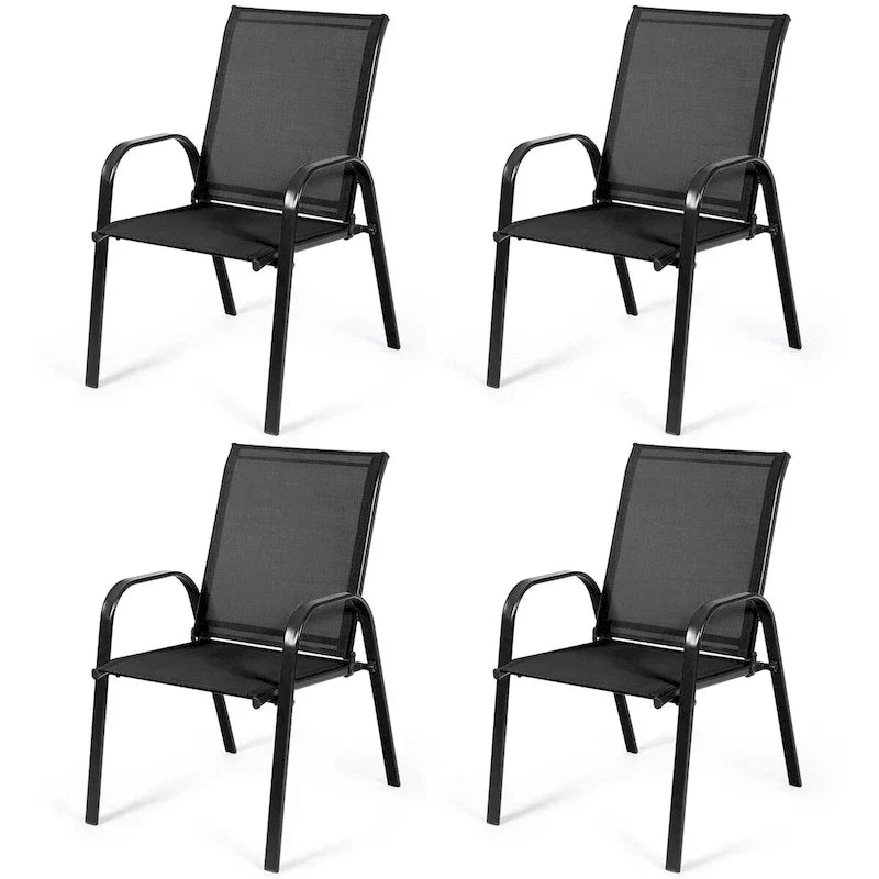 Costway Set of 4 Patio Chairs with Armrests for Garden and Deck - View Details