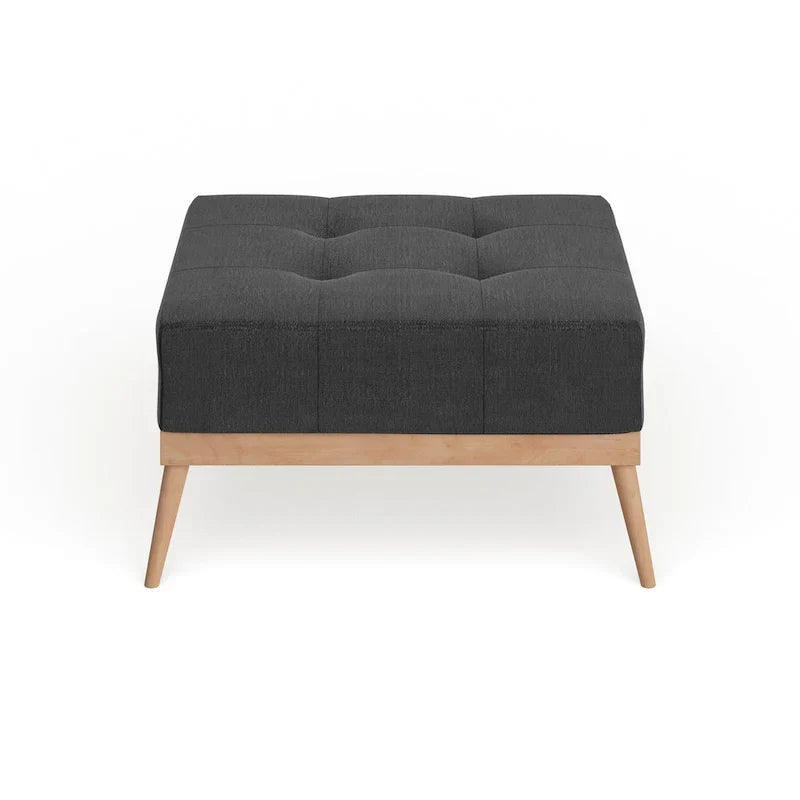 Christopher Knight Home Carson Lund Mid-Century Tufted Fabric Square Ottoman