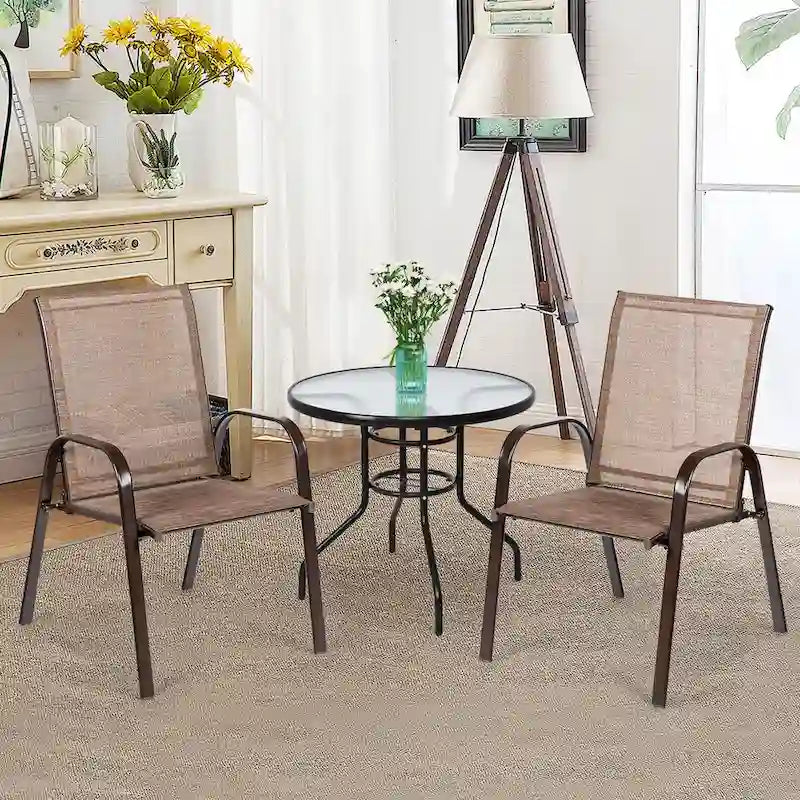 Costway Set of 4 Patio Chairs with Armrests for Garden and Deck - View Details