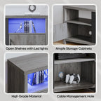 71-Inch TV Stand for 75-Inch TVs with LED Fireplace and Storage Cabinet