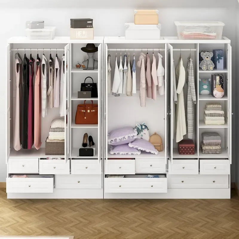 78.7H Combo Twin Wardrobe Set: Stylish and Functional Armoires for Your Closet