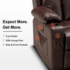 MCombo Faux Leather Electric Reclining Sofa with Heat and Massage - Models 6095/6075/6077