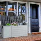 Ktaxon 75gal Outdoor Garden Plastic Storage Deck Box Chest Tools Cushions Toys Black