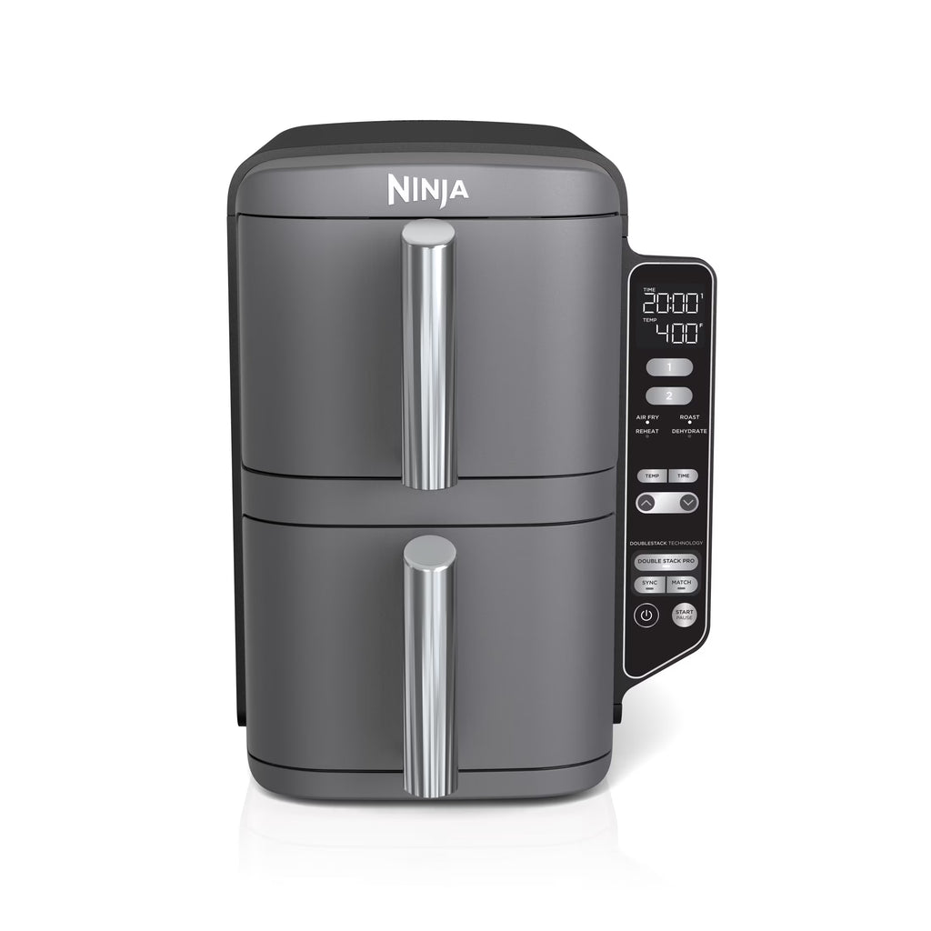 Ninja Doublestack XL 2 - Basket Air Fryer, Doublestack Technology Cooks 4 Foods at Once, Space Saving Design, 10 QT, 4 - in - 1, Smart Finish & Match Cook, SL400