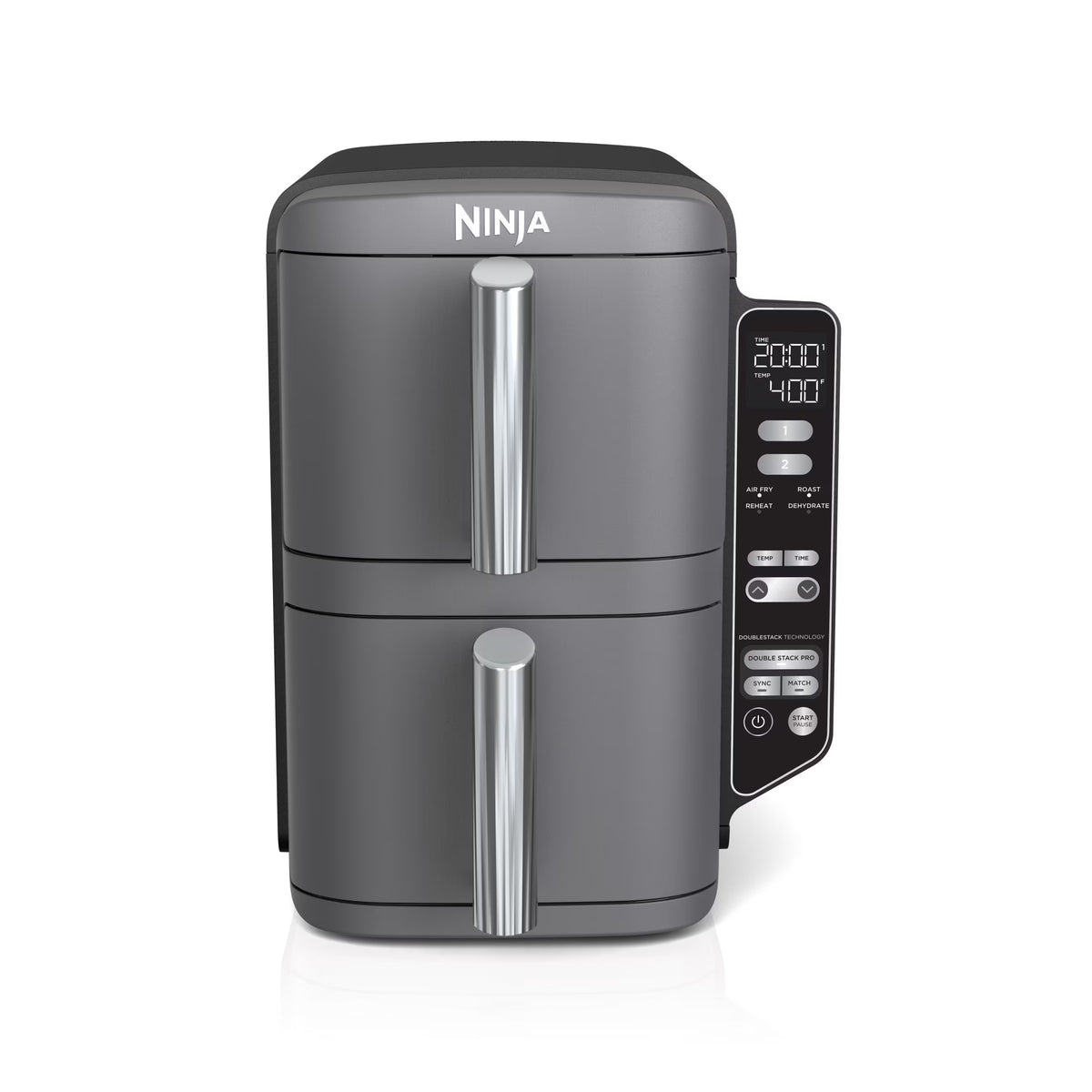 Ninja Doublestack XL 2 - Basket Air Fryer, Doublestack Technology Cooks 4 Foods at Once, Space Saving Design, 10 QT, 4 - in - 1, Smart Finish & Match Cook, SL400