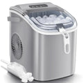 Nugget Ice Makers Countertop, Pebble Ice Machine with Chewable Pellet Ice, 34Lbs/24H, Self-Cleaning, Sonic Ice, One-Click Operation, for Kitchen,Office Stainless Steel Black