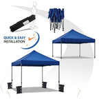 Alden Design Adjustable 10' x 10' Commercial Pop-up Canopy with Wheeled Carry Bag, Blue