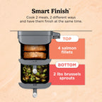 Ninja Doublestack XL 2 - Basket Air Fryer, Doublestack Technology Cooks 4 Foods at Once, Space Saving Design, 10 QT, 4 - in - 1, Smart Finish & Match Cook, SL400
