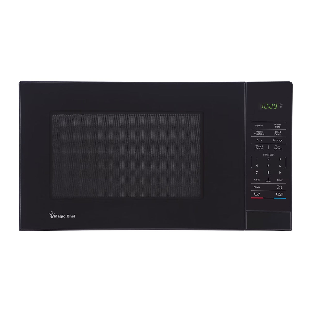 Magic Chef 1.6 Cu. ft. 1100W Countertop Microwave Oven with Push-Button Door in Black, New