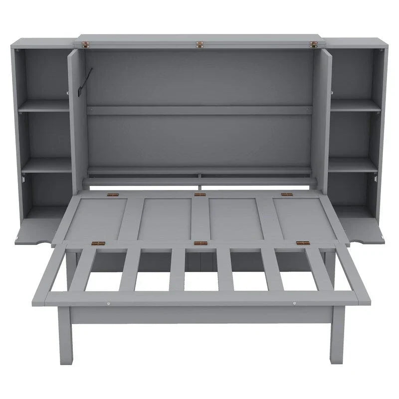 Murphy Wall Bed with Storage Shelves Drawers and USB Charging