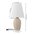 JONATHAN Y Xander 19.5" Minimalist Scandinavian Concrete Effect Resin/Iron Ginger Jar LED Table Lamp, Matte Black (Set of 2), JYL5605A - SET2