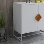 CUSchoice Solid Wood Square Handle 2-Door Sideboard