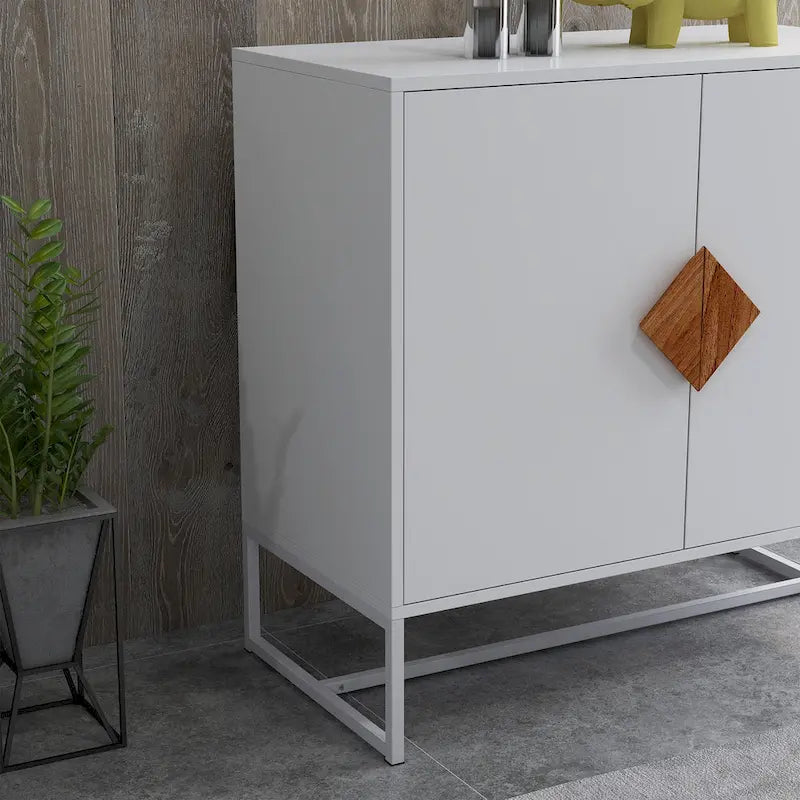 CUSchoice Solid Wood Square Handle 2-Door Sideboard