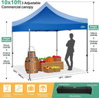 COBIZI 10x20 Heavy Duty Pop up Canopy Tent with 6 sidewalls Easy Up Commercial Outdoor Canopy Wedding Party Tents for Parties All Season Wind & Waterproof Gazebo with Roller Bag,Black(Frame Thickened)