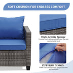 Ainfox 7 Pcs Outdoor Patio Furniture Sofa Set on Sale, Grey Rattan Grey Cushion