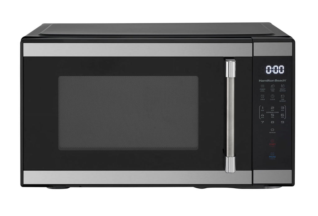 Hamilton Beach 1.1 Cu. Ft. Countertop Microwave Oven, 1000 Watts, White Stainless Steel