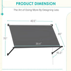 AECOJOY Retractable Awning, 40"x80" Manual Outdoor Awnings for Door Entrance, Sun Shade Canopy