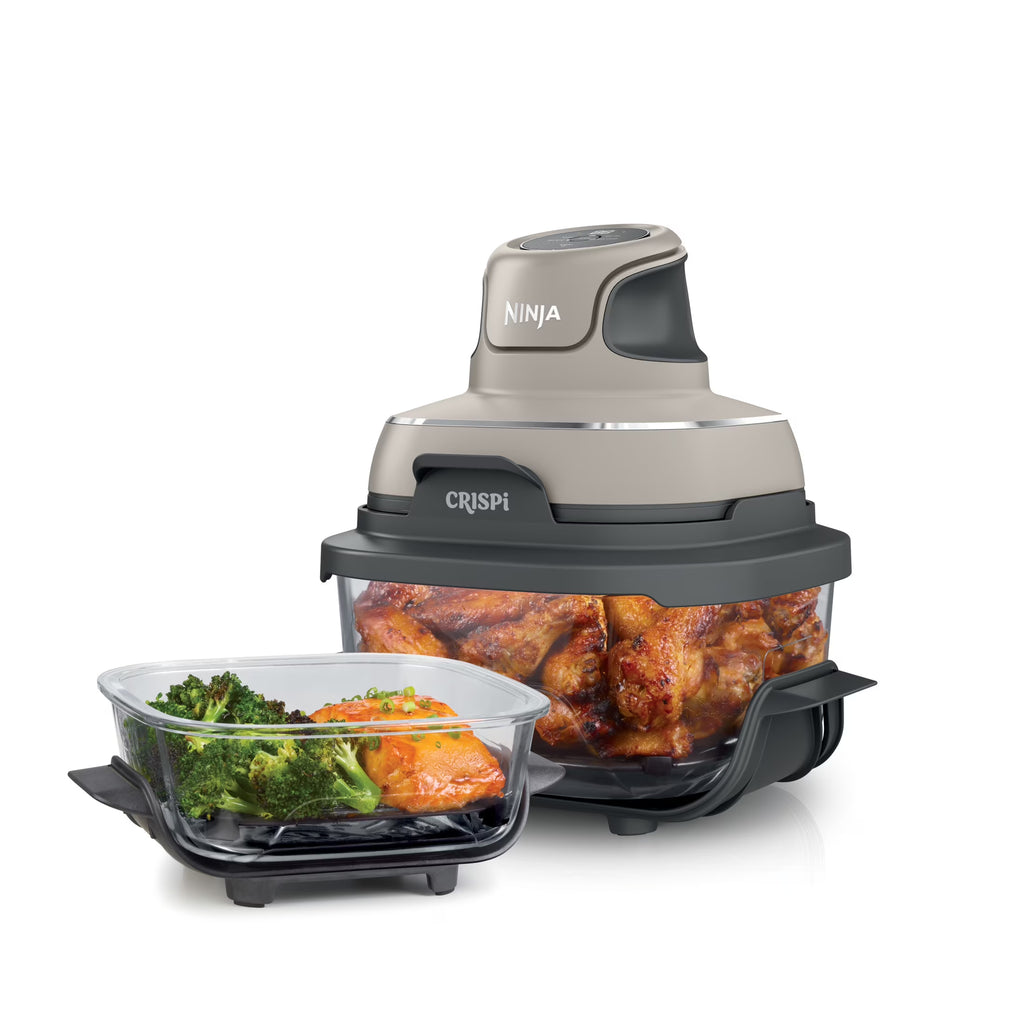 Ninja Crispi 4 - in - 1 Portable Glass Air Fryer Cooking System, 4 - Qt & 6 - Cup Containers, Cyberspace