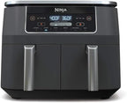 Ninja Foodi 10QT 6-in-1 DualZone Smart XL Air Fryer, 2 Independent 5QT Baskets, Smart Cook Thermometer, Match Cook, Smart Finish, Air Fry, Roast, Bake, Dehydrate, Reheat, Grey, DZ550