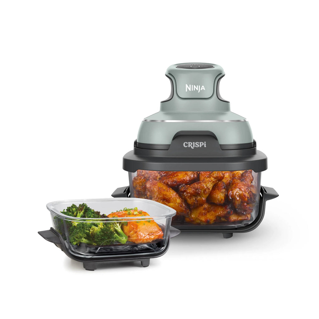 Ninja Crispi 4 - in - 1 Portable Glass Air Fryer Cooking System, 4 - Qt & 6 - Cup Containers, Cyberspace