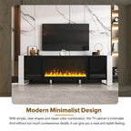 Contemporary TV Stand with Electric Fireplace - Fits TVs Up to 78 Inches