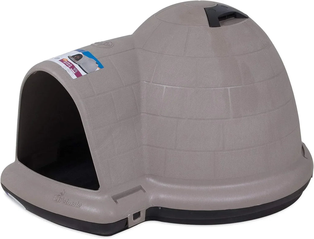 Petmate Indigo Dog House (Igloo Dog House. Made in USA with 90% Recycled Materials. All-Weather Protection Pet