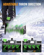 WORKPROX Cordless Snow Shovel, 13-Inch, 20V Battery Included | 23 ft Throw Distance, 4.0Ah Battery, 30° Adjustable Chute, LED Lights, Lightweight, For Steps, Walkways & Driveways