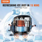 VEVOR Commercial Ice Maker, 360LBS/24H Ice Making Machine with 330.7LBS Large Storage Bin