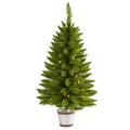 Nearly Natural 3ft. Providence Pine Artificial Christmas Tree with 50 Warm White Lights and 114 Bendable Branches
