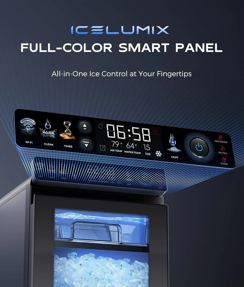 Smart Countertop Pebble Ice Maker, 44 Lb./24H, Self-Cleaning