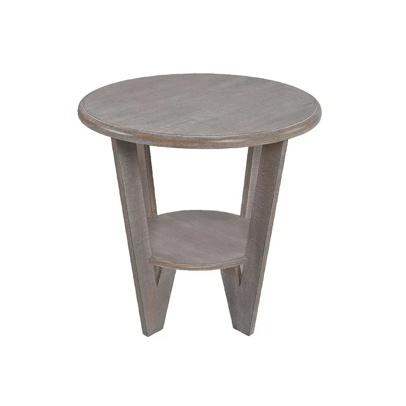 COZAYH Set of 2 Rustic Farmhouse End Tables with Storage Shelf - Vintage Grey French Country Accent Side Tables