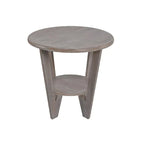 COZAYH Set of 2 Rustic Farmhouse End Tables with Storage Shelf - Vintage Grey French Country Accent Side Tables