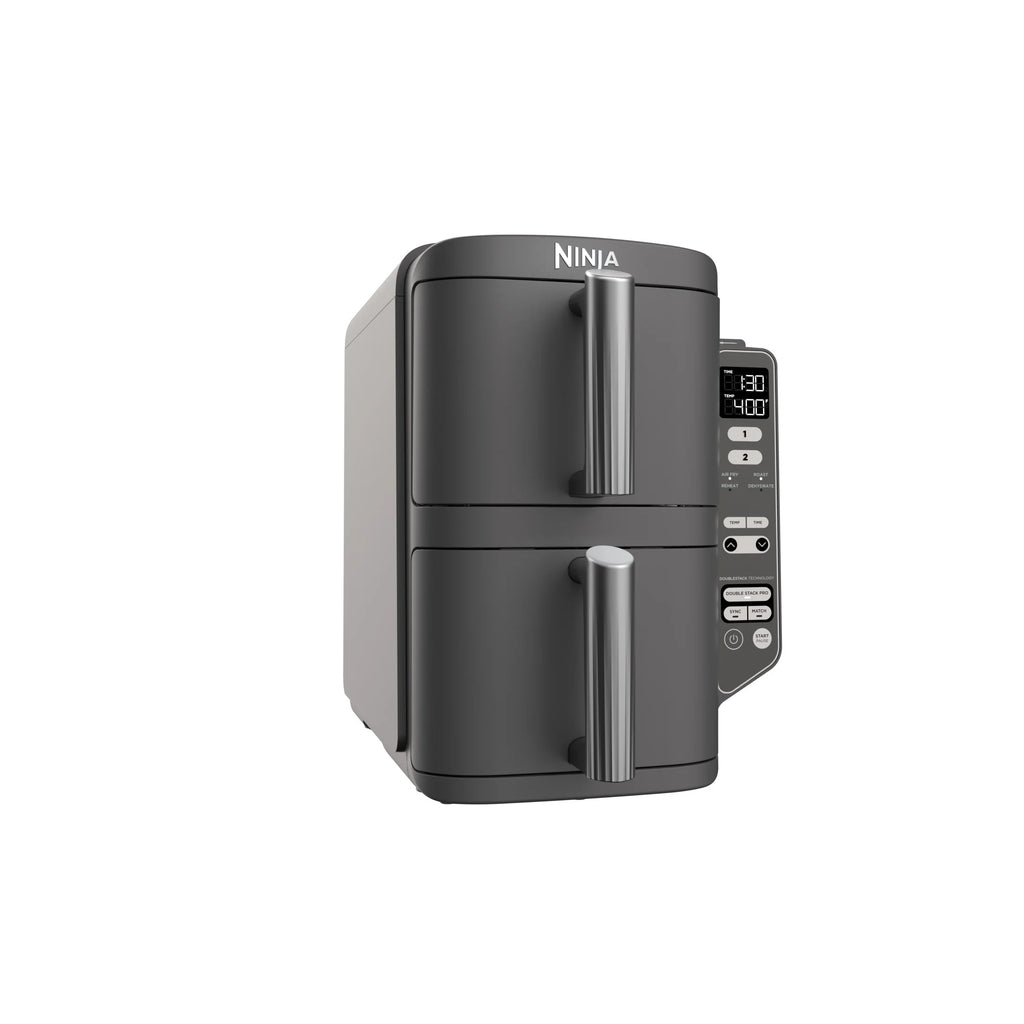 Ninja Doublestack XL 2 - Basket Air Fryer, Doublestack Technology Cooks 4 Foods at Once, Space Saving Design, 10 QT, 4 - in - 1, Smart Finish & Match Cook, SL400