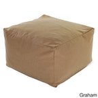 Majestic Home Goods Indoor Wales Poly/Linen Ottoman Pouf - 27" L x 27" W x 17" H