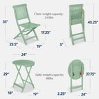 Best Choice Products 3-Piece Acacia Wood Bistro Set, Folding Patio Furniture w/ 2 Chairs, Table - Natural