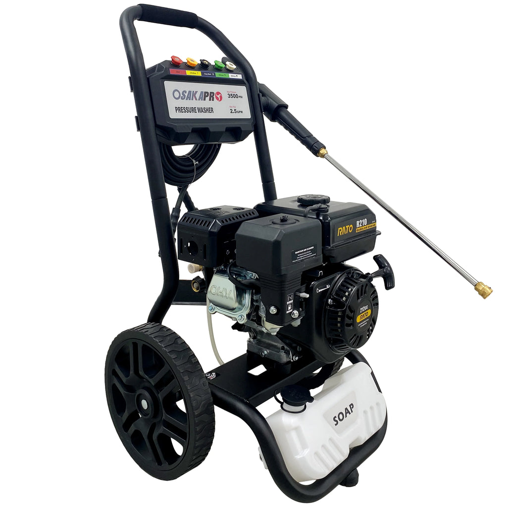 Pressure Washer Gas Powered, 3500PSI High Pressure Power Washer W/7.0HP Aluminum Pump, 210CC Powerful Engine, Maximum Spray 32.8FT, 4 Nozzles
