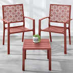 Best Choice Products 3-Piece Stackable Steel Outdoor Conversation Bistro Set, Patio Chat Furniture w/ 2 Chairs, Table- Black
