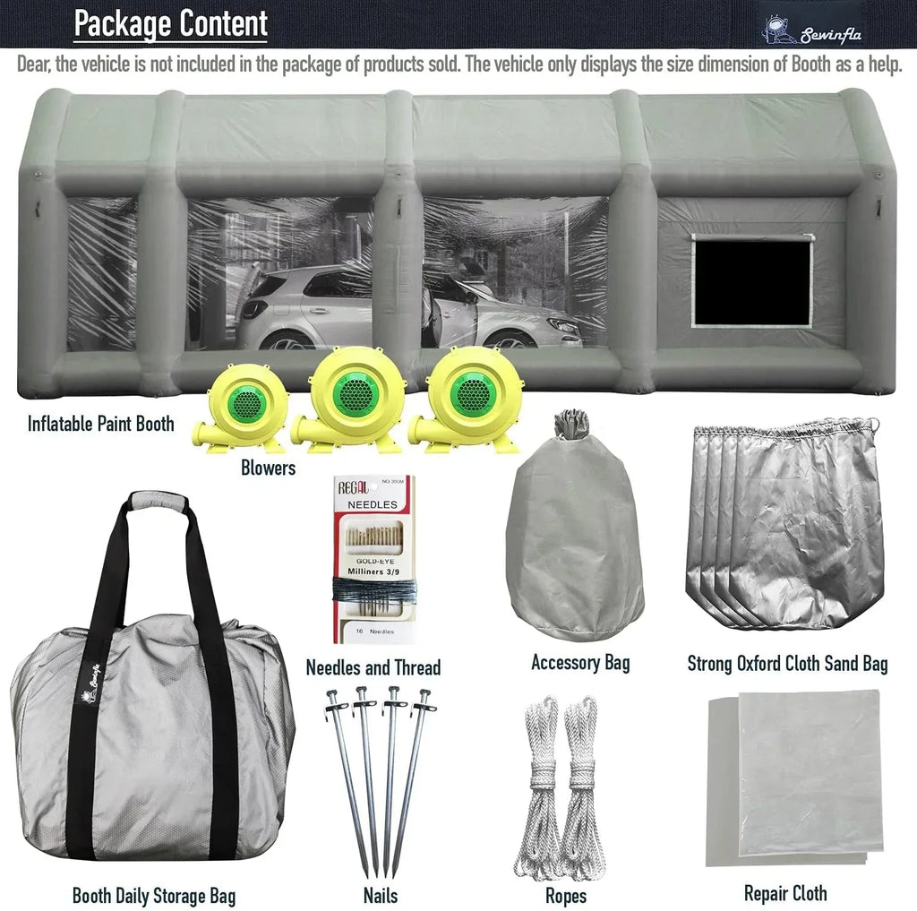 30x20x13Ft Inflatable Paint Booth with Blowers & Air Filter System – Professional Spray Tent