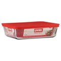 Pyrex 6-Cup Food Storage Rectangle Dish with Red Lid