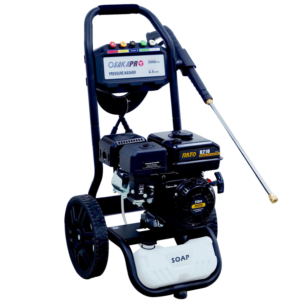 Pressure Washer Gas Powered, 3500PSI High Pressure Power Washer W/7.0HP Aluminum Pump, 210CC Powerful Engine, Maximum Spray 32.8FT, 4 Nozzles