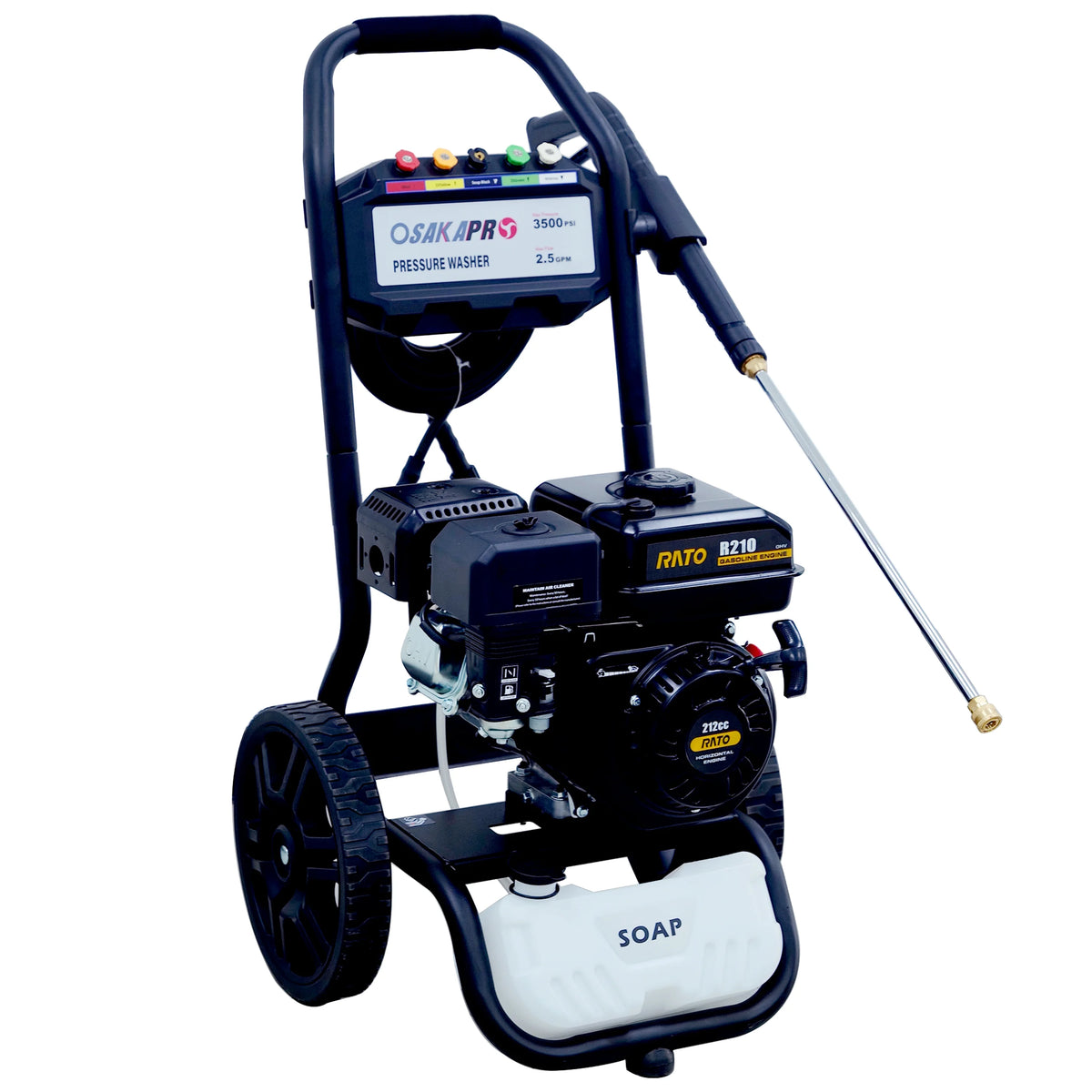 Pressure Washer Gas Powered, 3500PSI High Pressure Power Washer W/7.0HP Aluminum Pump, 210CC Powerful Engine, Maximum Spray 32.8FT, 4 Nozzles