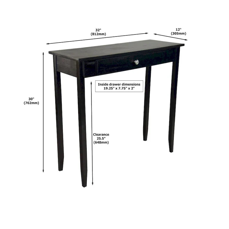 Porch & Den Holly Hill Solid Acacia Console Table with 1 Drawer