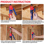 WORKPRO Cabinet Jack Support Pole, 54-114 in Adjustable, 154 lbs, 4-Pack