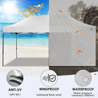 COBIZI 10x20 Heavy Duty Pop up Canopy Tent with 6 sidewalls Easy Up Commercial Outdoor Canopy Wedding Party Tents for Parties All Season Wind & Waterproof Gazebo with Roller Bag,Black(Frame Thickened)